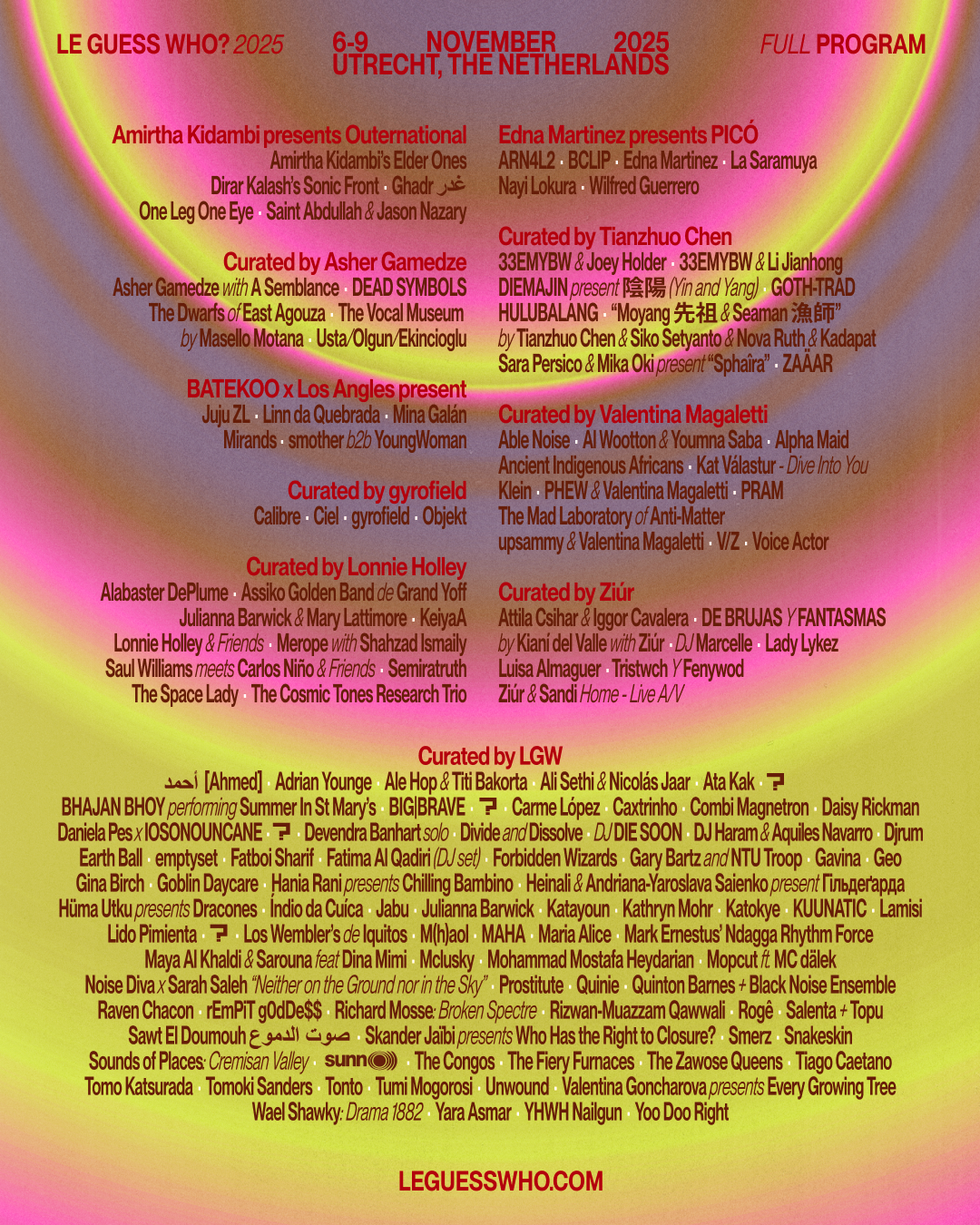 Revealing the full program for Le Guess Who? 2025